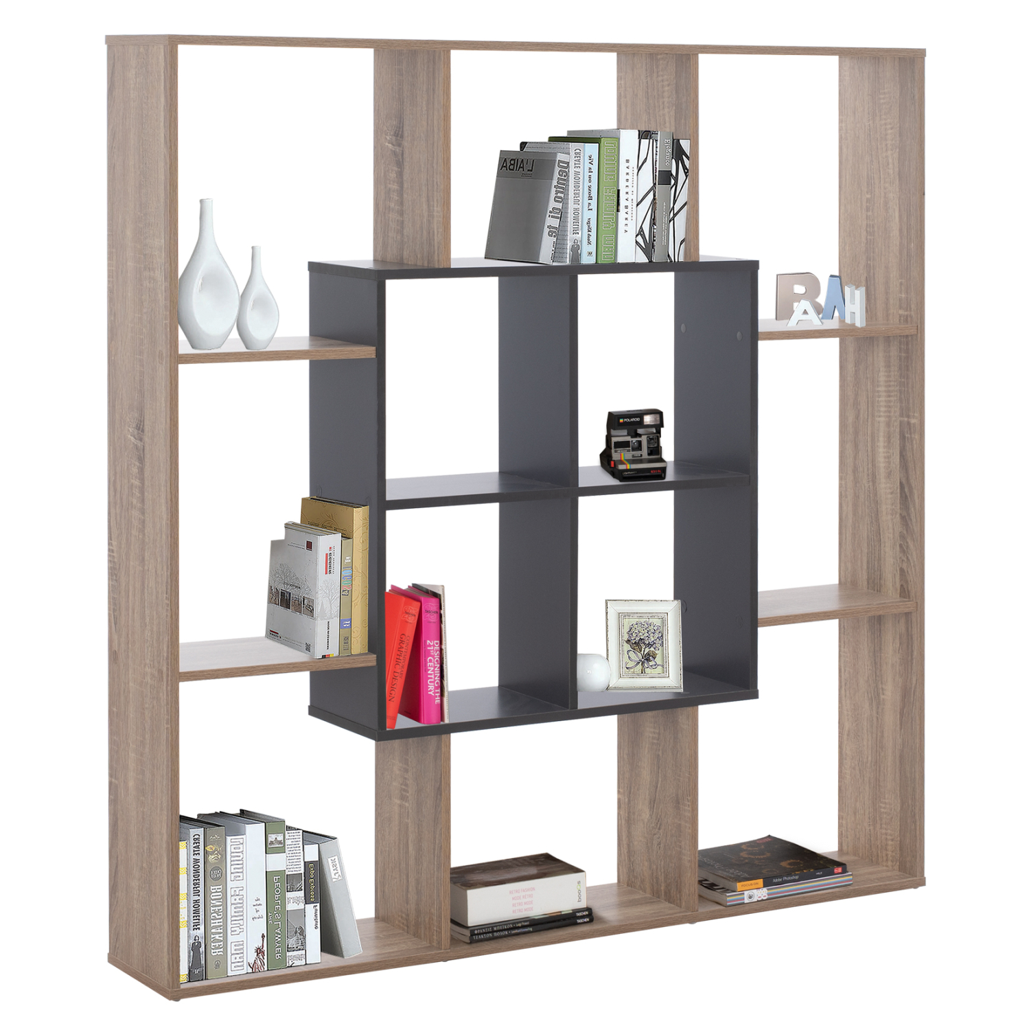 bibliothiki-fb9877102-136x22x136-gkri-8 ΒΙΒΛΙΟΘΗΚΗ BRODY HM8771.02 136X22X136 ΓΚΡΙ - Image 1