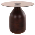 ΒΟΗΘΗΤΙΚΑ ΤΡΑΠΕΖΑΚΙΑ 2ΤΜΧ CHANG HM9668 ΞΥΛΟ MANGO-ΓΥΑΛΙ TOP Φ55x49,5Υ & Φ40x36,5Υεκ. - Image 3