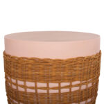ΒΟΗΘΗΤΙΚΟ ΤΡΑΠΕΖΙ VILHENA HM18166 FIBER CEMENT ΡΟΖ-RATTAN ΦΥΣΙΚΟ Φ44.5x45Υεκ. - Image 4