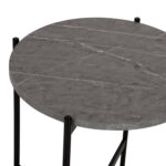 ΒΟΗΘΗΤΙΚΟ ΤΡΑΠΕΖΙ HM9589.02 MDF ΓΚΡΙ ΜΑΡΜΑΡΟ-ΜΑΥΡΗ ΜΕΤΑΛΛΙΚΗ ΒΑΣΗ Φ50x55Υεκ. - Image 5