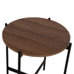 ΒΟΗΘΗΤΙΚΟ ΤΡΑΠΕΖΙ HM9589.04 MDF ΚΑΡΥΔΙ-ΜΑΥΡΗ ΜΕΤΑΛΛΙΚΗ ΒΑΣΗ Φ50x55Υεκ. - Image 5