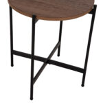 ΒΟΗΘΗΤΙΚΟ ΤΡΑΠΕΖΙ HM9589.04 MDF ΚΑΡΥΔΙ-ΜΑΥΡΗ ΜΕΤΑΛΛΙΚΗ ΒΑΣΗ Φ50x55Υεκ. - Image 6