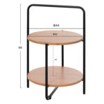 ΒΟΗΘΗΤΙΚΟ ΤΡΑΠΕΖΙ SYLO HM9618.01 MDF ΣΕ ΦΥΣΙΚΟ-ΜΑΥΡΟ ΜΕΤΑΛΛΟ Φ44x66Υεκ. - Image 2