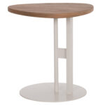ΒΟΗΘΗΤΙΚΟ ΤΡΑΠΕΖΙ ΟΒΑΛ ALPER HM18328 MDF SONAMA--ΜΕΤΑΛΛΟ ΛΕΥΚΟ 50x50x51Υεκ. - Image 5