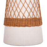 ΒΟΗΘΗΤΙΚΟ ΤΡΑΠΕΖΙ ΣΤΡΟΓΓΥΛΟ DELIA HM18167.02 FIBER CEMENT ΛΕΥΚΟ & RATTAN Φ40x45Υεκ - Image 10