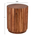 ΒΟΗΘΗΤΙΚΟ ΤΡΑΠΕΖΙ ΣΤΡΟΓΓΥΛΟ SEDGE HM9696 ΜΑΣΙΦ ΑΚΑΚΙΑ-ΦΥΣΙΚΟ ΧΡΩΜΑ Φ40x50Υεκ. - Image 2