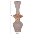 ΔΙΑΚΟΣΜΗΤΙΚΟ ΒΑΖΟ ΔΑΠΕΔΟΥ NEBULA HM4660.05S FIBER CEMENT TAUPE--ΞΥΛΟ ΤΕΑΚ Φ45x115Υεκ - Image 2