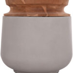 ΔΙΑΚΟΣΜΗΤΙΚΟ ΒΑΖΟ ΔΑΠΕΔΟΥ LINTER HM4662.03L FIBER CEMENT ΓΚΡΙ--ΞΥΛΟ ΤΕΑΚ Φ41x47Υ - Image 6