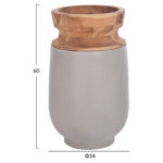 ΔΙΑΚΟΣΜΗΤΙΚΟ ΒΑΖΟ ΔΑΠΕΔΟΥ LINTER HM4662.03S FIBER CEMENT ΓΚΡΙ--ΞΥΛΟ ΤΕΑΚ Φ34x60Υεκ. - Image 2