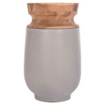 ΔΙΑΚΟΣΜΗΤΙΚΟ ΒΑΖΟ ΔΑΠΕΔΟΥ LINTER HM4662.03S FIBER CEMENT ΓΚΡΙ--ΞΥΛΟ ΤΕΑΚ Φ34x60Υεκ. - Image 3