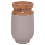 ΔΙΑΚΟΣΜΗΤΙΚΟ ΒΑΖΟ ΔΑΠΕΔΟΥ LINTER HM4662.05S FIBER CEMENT ΓΚΡΙ ΜΑΤ--ΞΥΛΟ ΤΕΑΚ Φ34x60Υεκ