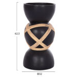 ΔΙΑΚΟΣΜΗΤΙΚΟ ΒΑΖΟ ΔΑΠΕΔΟΥ MAYNARD HM4672.01L TERRACOTTA ΜΑΥΡΟ-RATTAN Φ32x62.5Υεκ - Image 2