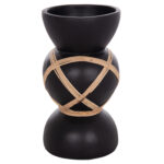 ΔΙΑΚΟΣΜΗΤΙΚΟ ΒΑΖΟ ΔΑΠΕΔΟΥ MAYNARD HM4672.01S TERRACOTTA ΜΑΥΡΟ-RATTAN Φ27.5x50Υ - Image 3