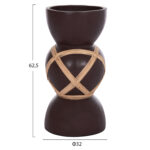 ΔΙΑΚΟΣΜΗΤΙΚΟ ΒΑΖΟ ΔΑΠΕΔΟΥ MAYNARD HM4672.07L TERRACOTTA ΣΟΚΟΛΑΤΙ-RATTAN Φ32x62.5Υεκ - Image 2
