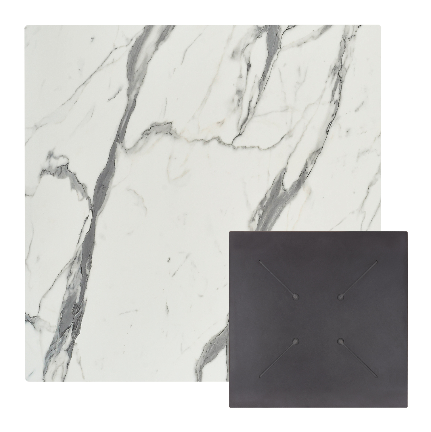 epifaneia-trapezioy-tetragoni-hpl-fb9583-8 ΕΠΙΦΑΝΕΙΑ ΤΡΑΠΕΖΙΟΥ ΤΕΤΡΑΓΩΝΗ HPL HM5839.31 WHITE MARBLE 80x80εκ - Image 1