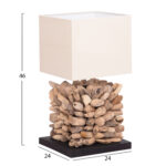 ΕΠΙΤΡΑΠΕΖΙΟ ΦΩΤΙΣΤΙΚΟ ΣΧΗΜΑ ΚΥΒΟΥ TWIGGY HM4425 DRIFTWOOD & ΛΕΥΚΟ ΚΑΠΕΛΟ 24x24x46Υεκ - Image 2