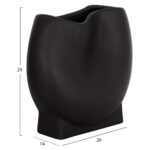 ΕΠΙΤΡΑΠΕΖΙΟ ΚΕΡΑΜΙΚΟ ΔΙΑΚΟΣΜΗΤΙΚΟ GLAZE HM4610.02 ΜΑΥΡΟ ΜΑΤ 26x14x25Υεκ - Image 2