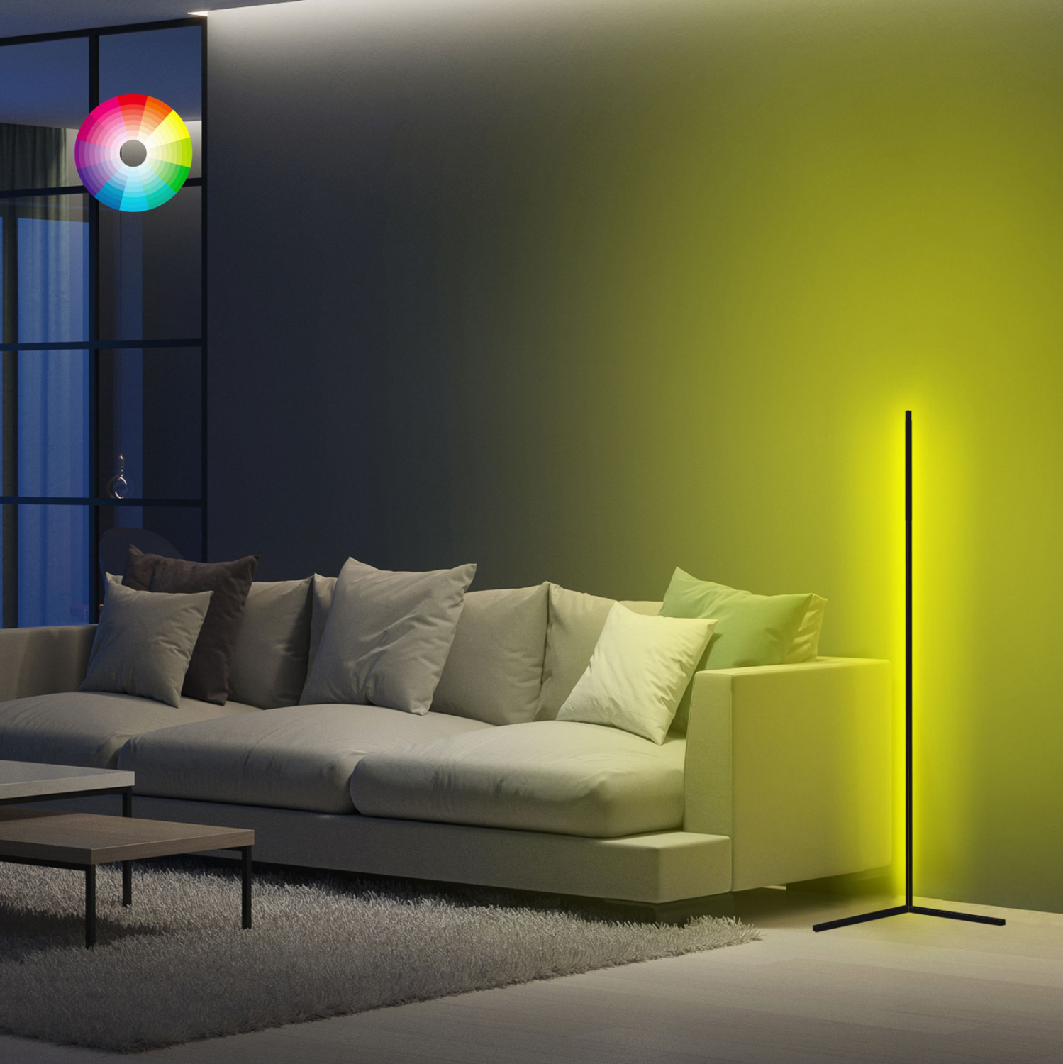 fotistiko-dapedoy-mayro-me-rgb-led-asyrm-64-1 ΦΩΤΙΣΤΙΚΟ ΔΑΠΕΔΟΥ ΜΑΥΡΟ ΜΕ RGB LED & ΑΣΥΡΜΑΤΟ ΧΕΙΡΙΣΤΗΡΙΟ HM7309 30x30x120 εκ. - Image 1