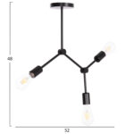 ΦΩΤΙΣΤΙΚΟ ΟΡΟΦΗΣ 3-ΦΩΤΟ LIGHTY HM7404.11 ΜΕΤΑΛΛΟ ΣΕ ΜΑΥΡΟ 52x5x48Υεκ. - Image 2