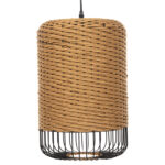 ΦΩΤΙΣΤΙΚΟ ΟΡΟΦΗΣ ΚΡΕΜΑΣΤΟ HM4340 PAPER ROPE ΜΠΕΖ-ΜΑΥΡΟ ΜΕΤΑΛΛΟ-Φ26x40-120Υεκ. - Image 3