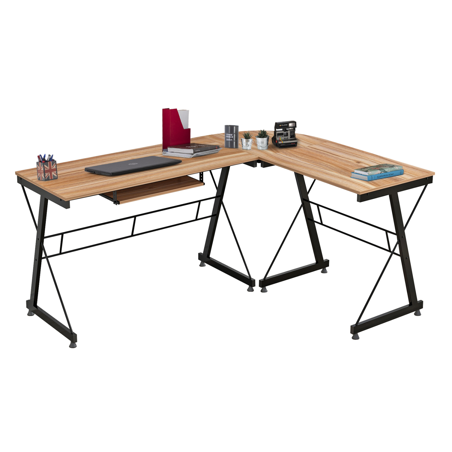 goniako-grafeio-walnut-epifaneia-me-meta-6 ΓΩΝΙΑΚΟ ΓΡΑΦΕΙΟ WALNUT ΕΠΙΦΑΝΕΙΑ ΜΕ ΜΕΤΑΛΛΙΚΟ ΣΚΕΛΕΤΟ HM2127.02 158Χ120Χ74εκ. - Image 1