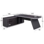 ΓΡΑΦΕΙΟ ΕΠΑΓΓΕΛΜΑΤΙΚΟ ΑΡΙΣΤΕΡΗ ΓΩΝΙΑ ROSEWOOD HM2084L 220X180X76Υεκ. - Image 2