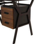 ΓΡΑΦΕΙΟ VITINO HM2130.03 ΜΕΛΑΜΙΝΗ-ΜΕΤΑΛΛΟ ΣΕ ΚΑΡΥΔΙ-ΓΚΡΙ 120X60X76εκ. - Image 9