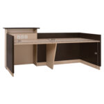 ΓΡΑΦΕΙΟ ΥΠΟΔΟΧΗΣ DALTON HM2068.01 ΜΕΛΑΜΙΝΗ ΣΕ WENGE-ΜΠΕΖ 240x80x106Υεκ. - Image 3