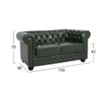 ΚΑΝΑΠΕΣ 2ΘΕΣΙΟΣ T.CHESTERFIELD HM3010.08 ΤΕΧΝΟΔΕΡΜΑ ΚΥΠΑΡΙΣΣΙ 150x90x70Υ εκ. - Image 3