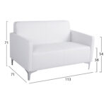 ΚΑΝΑΠΕΣ 2ΘΕΣΙΟΣ NELLIE HM3159.22 ΜΕ ΛΕΥΚΟ PU 113x71x71Υ εκ. - Image 2