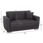 ΚΑΝΑΠΕΣ ΚΡΕΒΑΤΙ POLYA ΔΙΘΕΣΙΟΣ ΓΚΡΙ HM3241.03 153x87x77Υεκ. - Image 2
