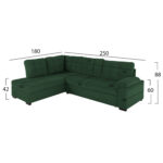 ΚΑΝΑΠΕΣ ΚΡΕΒΑΤΙ JADE HM3144.05L ΑΡΙΣΤΕΡΗ ΓΩΝΙΑ ΣΕ ΚΥΠΑΡΙΣΣΙ ΧΡΩΜΑ 250x180x88Υεκ. - Image 3