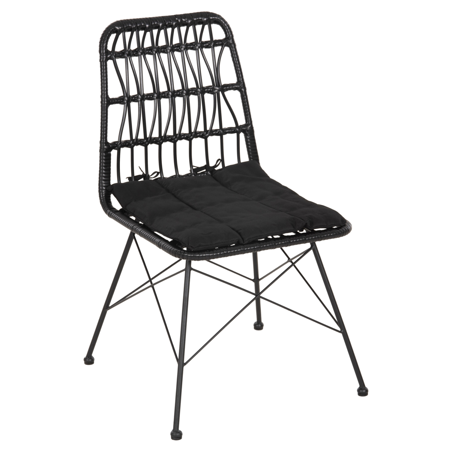 karekla-exchoroy-fb9545312-metallo-maxil ΚΑΡΕΚΛΑ ΕΞ.ΧΩΡΟΥ ALLEGRA HM5453.12 ΜΕΤΑΛΛΟ-ΜΑΞΙΛΑΡΙ-WICKER ΜΑΥΡΟ 52x52x83,5Yεκ. - Image 1