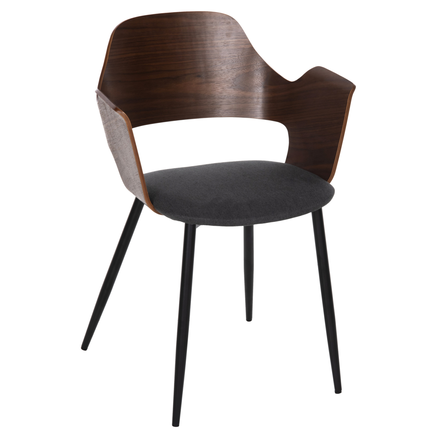 karekla-fb9961604-xylo-se-karydi-gkri-yf ΚΑΡΕΚΛΑ VELP HM9616.04 ΞΥΛΟ ΣΕ ΚΑΡΥΔΙ-ΓΚΡΙ ΥΦΑΣΜΑ-ΜΑΥΡΑ ΜΕΤΑΛ. ΠΟΔΙΑ 55,5x50x79Υεκ. - Image 1