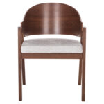 ΚΑΡΕΚΛΑ NERO HM9972 RUBBERWOOD ΣΕ ΚΑΡΥΔΙ-ΓΚΡΙ ΥΦΑΣΜΑ ΚΑΘΙΣΜΑ 56x56x78Yεκ. - Image 3