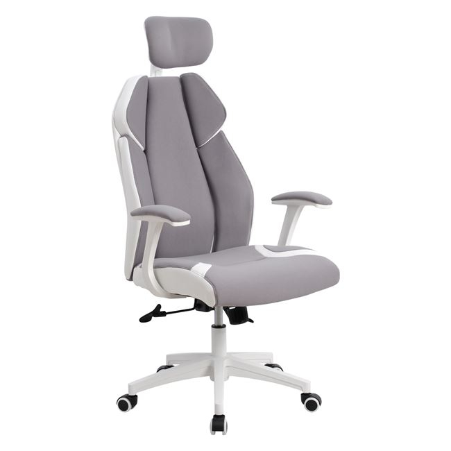 karekla-grafeioy-dieythyntiki-fb9108610-1-1 ΚΑΡΕΚΛΑ ΓΡΑΦΕΙΟΥ SALENA HM1086.10 ΣΕ ΓΚΡΙ ΛΕΥΚΟ ΧΡΩΜΑ 65x73x130 εκ. - Image 1