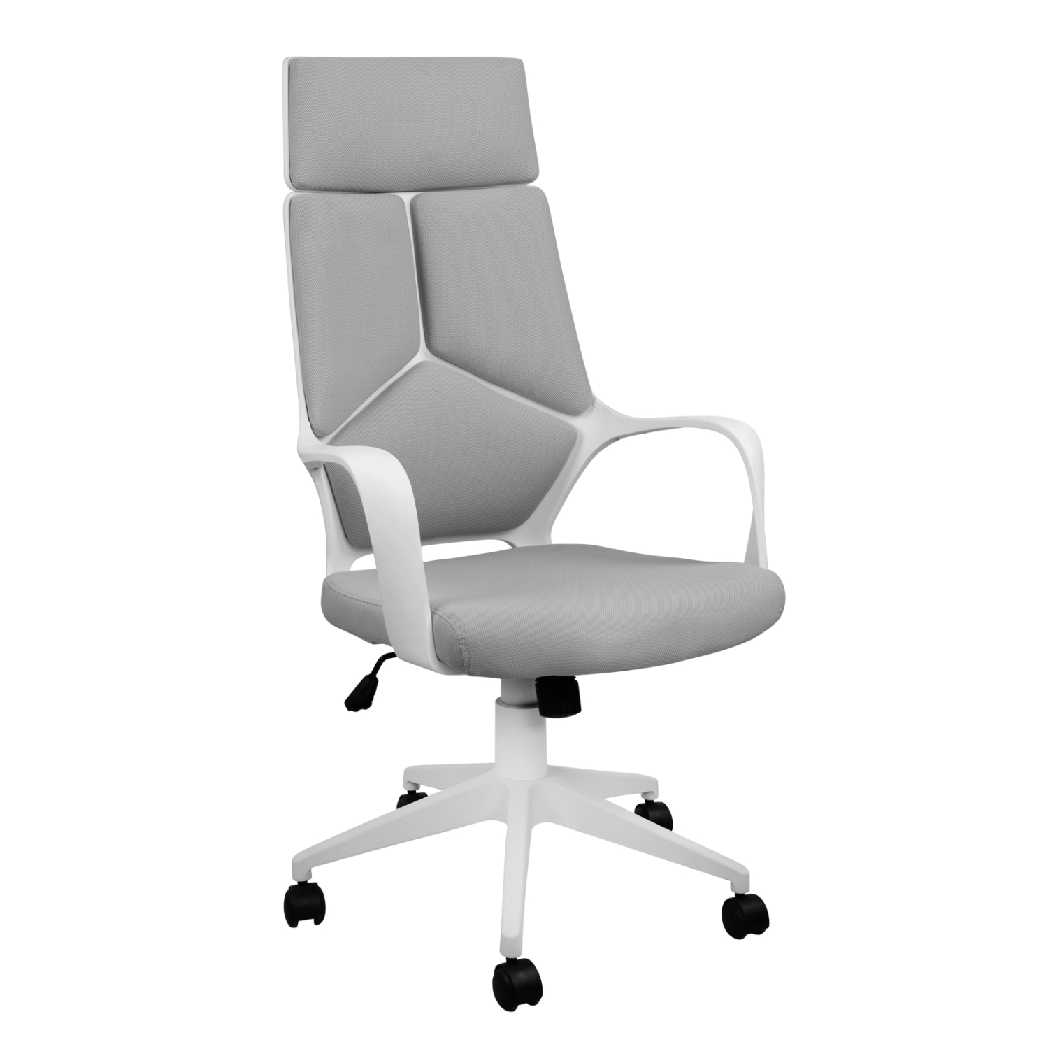 karekla-grafeioy-fb9105421-gkri-podi-ley-6 ΚΑΡΕΚΛΑ ΓΡΑΦΕΙΟΥ ANIVIA HM1054.21 ΓΚΡΙ & ΠΟΔΙ ΛΕΥΚΟ 64x61x126 εκ. - Image 1