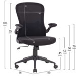 ΚΑΡΕΚΛΑ ΓΡΑΦΕΙΟΥ ELSIR HM1178.01 ΜΑΥΡΟ MESH ΜΑΥΡΟΣ ΣΚΕΛΕΤΟΣ 60x56x105 εκ. - Image 2