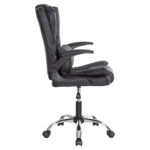ΚΑΡΕΚΛΑ ΓΡΑΦΕΙΟΥ CANAN HM1201 ΜΑΥΡO PVC-ΒΑΣΗ ΧΡΩΜΙΟΥ 66x61x105Υεκ. - Image 4