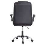 ΚΑΡΕΚΛΑ ΓΡΑΦΕΙΟΥ CANAN HM1201 ΜΑΥΡO PVC-ΒΑΣΗ ΧΡΩΜΙΟΥ 66x61x105Υεκ. - Image 6