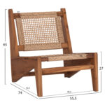 ΚΑΡΕΚΛΑ LOUNGE LUKILLA HM9913 ΞΥΛΟ TEAK ΣΕ ΦΥΣΙΚΟ--ΣΥΝΘ.ΣΧΟΙΝΙ ΜΠΕΖ 55,5x74x65Υεκ. - Image 2
