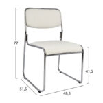 ΚΑΡΕΚΛΑ ΓΡΑΦΕΙΟΥ ΣΥΝΕΡΓΑΣΙΑΣ MABEL HM1019.02 ΣΕ ΧΡΩΜΑ ΛΕΥΚΟ 48,5x51,5x77Yεκ. - Image 2