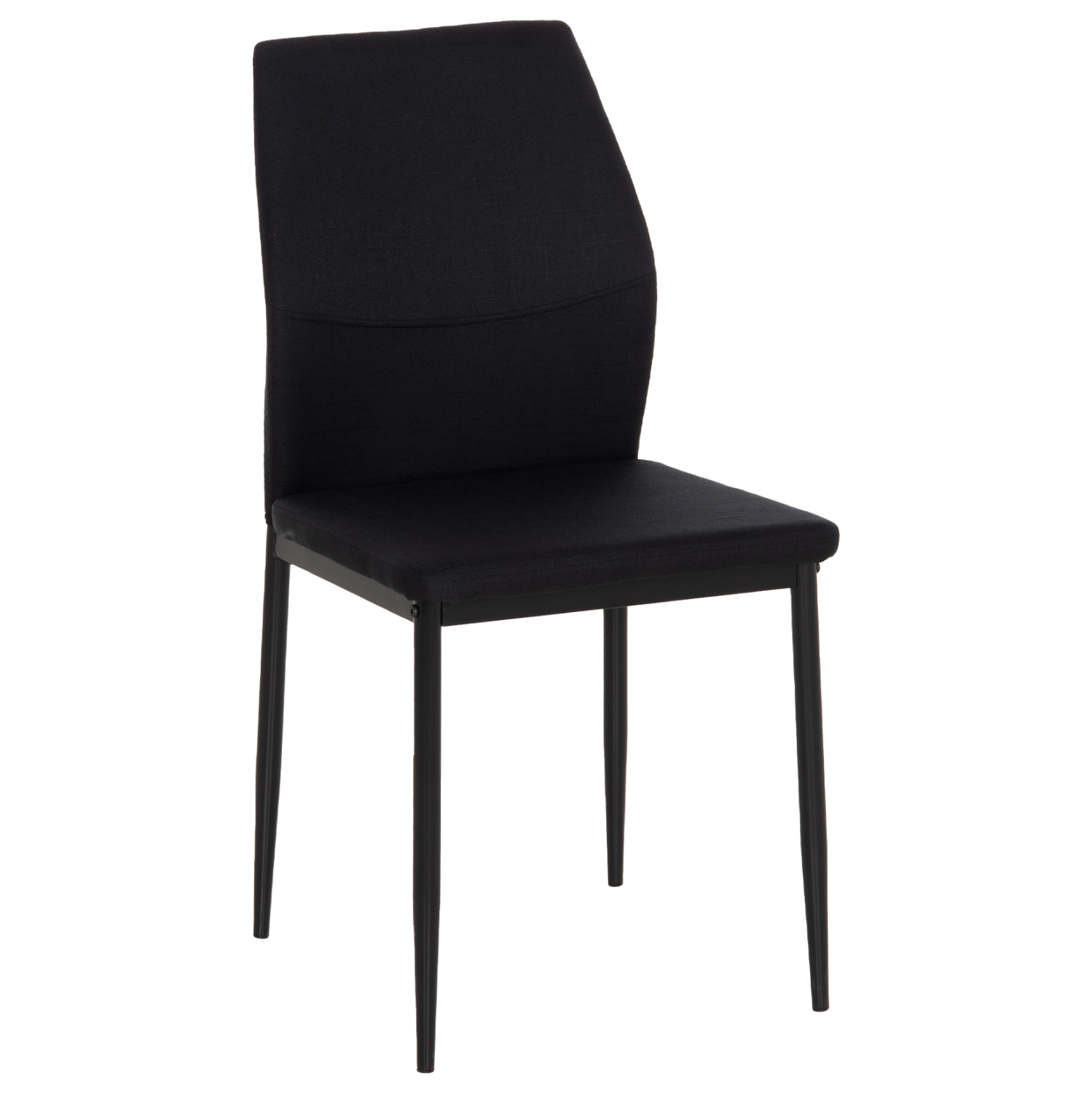 karekla-trapezarias-fb91834602-mayro-yfa ΚΑΡΕΚΛΑ ΤΡΑΠΕΖΑΡΙΑΣ DIAZ HM18346.02 ΜΑΥΡΟ ΥΦΑΣΜΑ & ΜΕΤΑΛΛΙΚΑ ΠΟΔΙΑ 43x52x87Υεκ. - Image 1