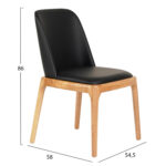 KΑΡΕΚΛΑ ΤΡΑΠΕΖΑΡΙΑΣ FURLAN HM9944.01 RUBBERWOOD-ΜΑΥΡΟ PU 54,5x58x86Υεκ - Image 2
