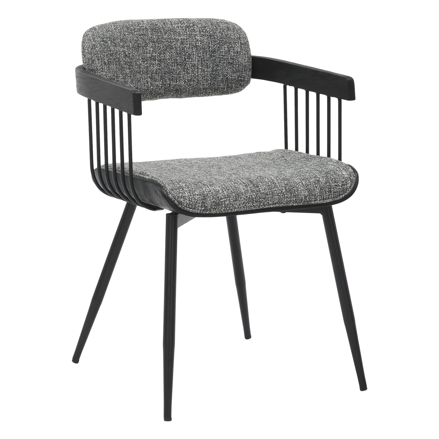 karekla-trapezarias-fb9997302-metpodia-m-1 ΚΑΡΕΚΛΑ ΤΡΑΠΕΖΑΡΙΑΣ LANG HM9973.02 ΜΕΤ.ΠΟΔΙΑ ΜΑΥΡΑ-ΓΚΡΙ ΥΦΑΣΜΑ 52x52x76Υεκ - Image 1