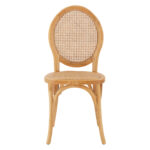 ΚΑΡΕΚΛΑ ΞΥΛΙΝΗ TINSLEY ΜΕ ΟΒΑΛ ΠΛΑΤΗ ΚΑΙ ΠΛΕΞΗ RATTAN ΣΕ ΦΥΣΙΚΗ ΑΠΟΧΡΩΣΗ HM8745.01 45x50x97 εκ. - Image 3