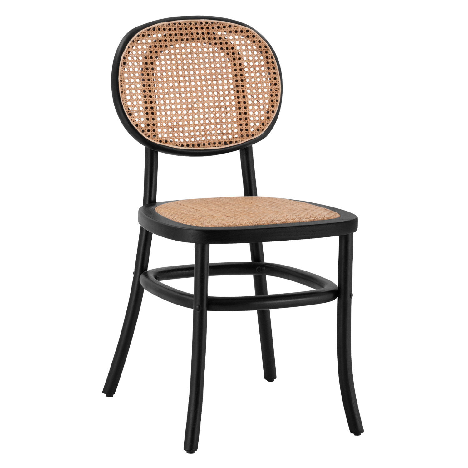 karekla-xylini-me-plexi-rattan-se-mayri-1-1 ΚΑΡΕΚΛΑ ΞΥΛΙΝΗ PENNY ΜΕ ΠΛΕΞΗ RATTAN ΣΕ ΜΑΥΡΗ ΑΠΟΧΡΩΣΗ HM8747 44x51x87 εκ. - Image 1