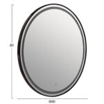 ΚΑΘΡΕΠΤΗΣ ΤΟΙΧΟΥ ΣΤΡΟΓΓΥΛΟΣ ROUNDER HM4503.01 ΑΛΟΥΜΙΝΙΟ ΣΕ ΜΑΥΡΟ-ΦΩΤΙΣΜΟΣ LED Φ80εκ. - Image 2