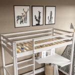 ΚΟΥΚΕΤΑ ΠΑΙΔΙΚΗ ΜΕ ΓΡΑΦΕΙΟ AKRON HM21311.01 ΞΥΛΟ ΠΕΥΚΟΥ ΛΕΥΚΟ--ME ΣΤΡΩΜΑ 90x190εκ - Image 7