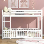 ΚΟΥΚΕΤΑ ΠΑΙΔΙΚΗ ΜΕ ΠΑΡΚΑΚΙ PLAYKID HM21312.01 ΞΥΛΟ ΠΕΥΚΟΥ ΛΕΥΚΟ--ME ΣΤΡΩΜΑ 90x190εκ - Image 5